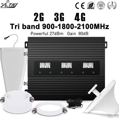 répétiteur multi 900MHz 1800MHz 2100MHz de bande de gain de 2G 3G 4G 80dB